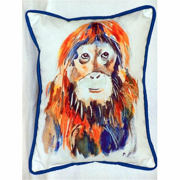 Betsy Drake Orangutang Large Indoor-Outdoor Pillow 16 in. x 20 in. HJ099